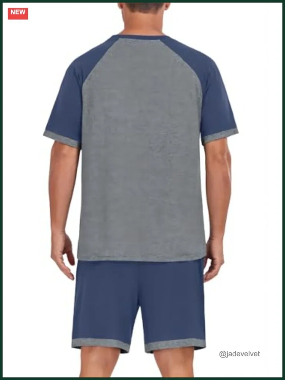 Men's Pajama Set Lightweight Summer Sleepwear Short Sleeve Loungewear with